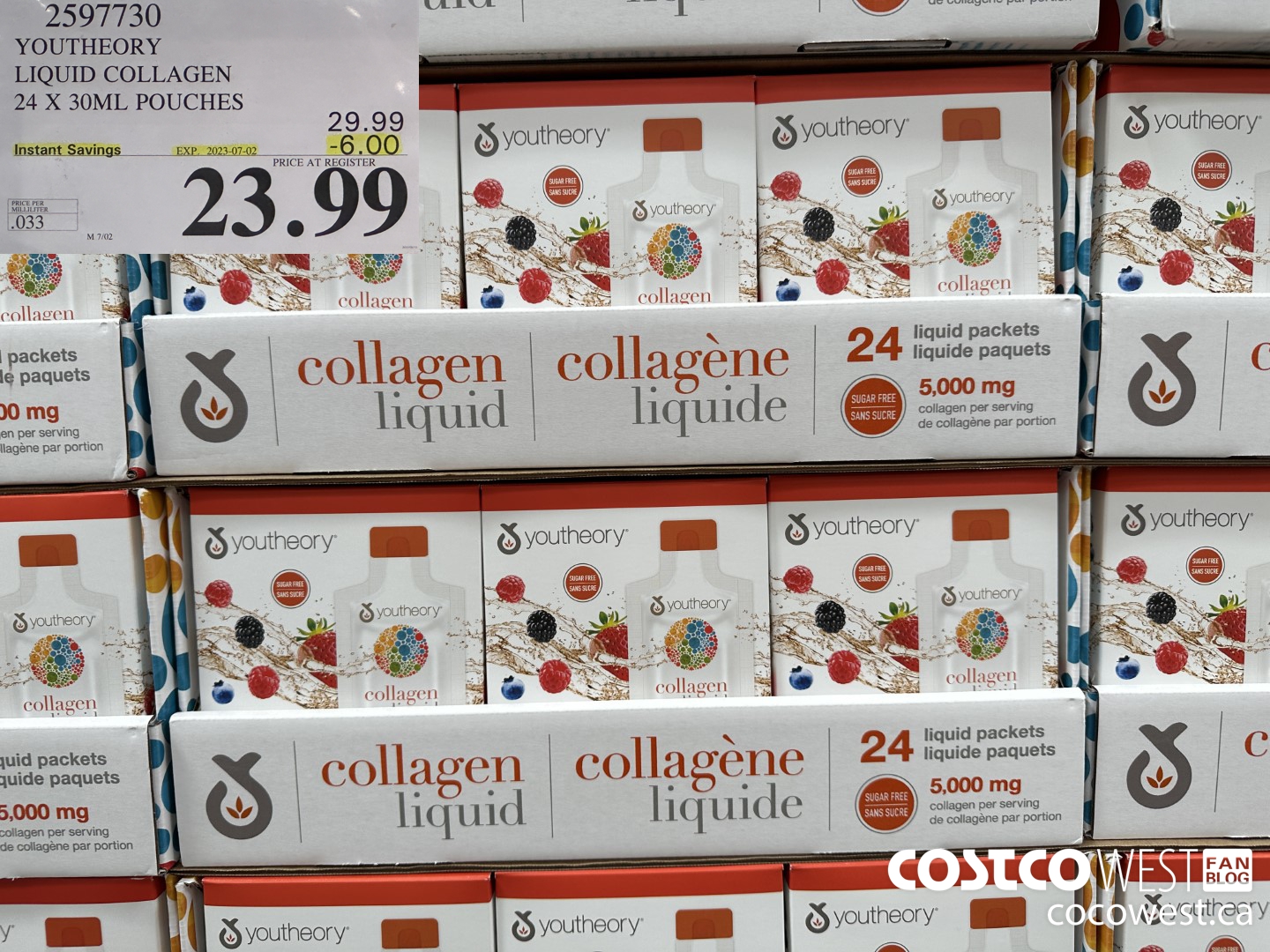 2597730 YOUTHEORY LIQUID COLLAGEN 24 X 30ML POUCHES ($6.00 INSTANT SAVINGS EXPIRES ON 2023-07-02) $23.99