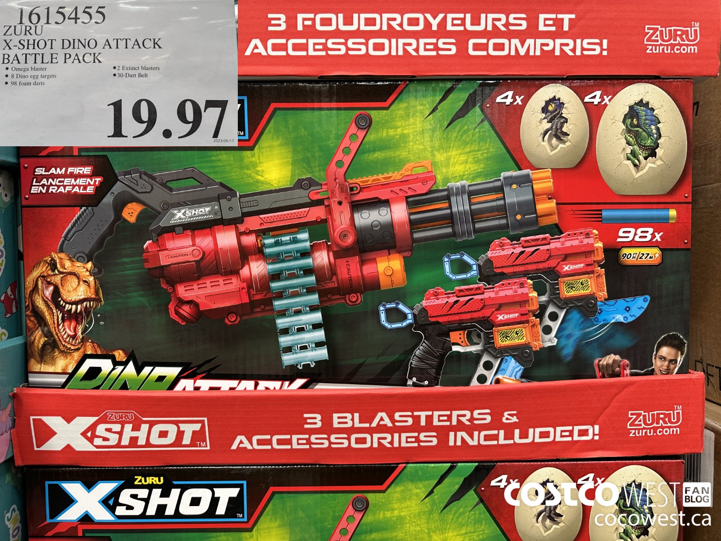 1615455 ZURU X-SHOT DINO ATTACK BATTLE PACK $19.97