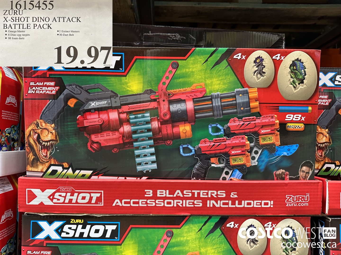 1615455 ZURU X-SHOT DINO ATTACK BATTLE PACK $19.97