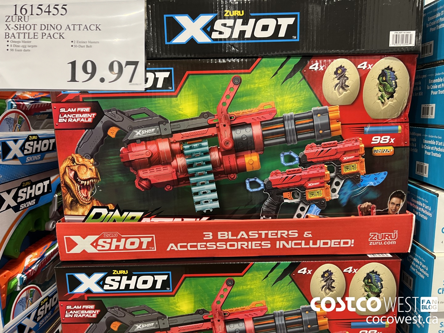 1615455 ZURU X-SHOT DINO ATTACK BATTLE PACK $19.97