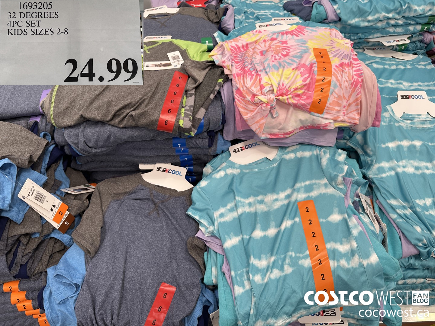 1693205 32 DEGREES 4PC SET KIDS SIZES 2-8 $24.99