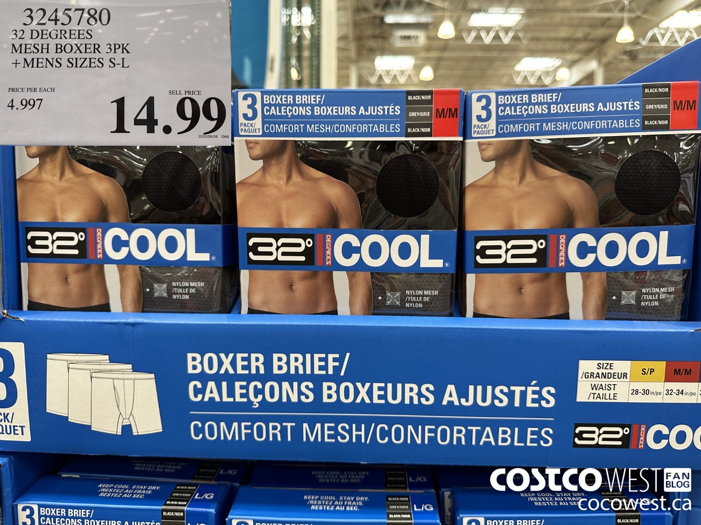 3245780 32 DEGREES MESH BOXER 3PK MENS SIZES S-L  $14.99