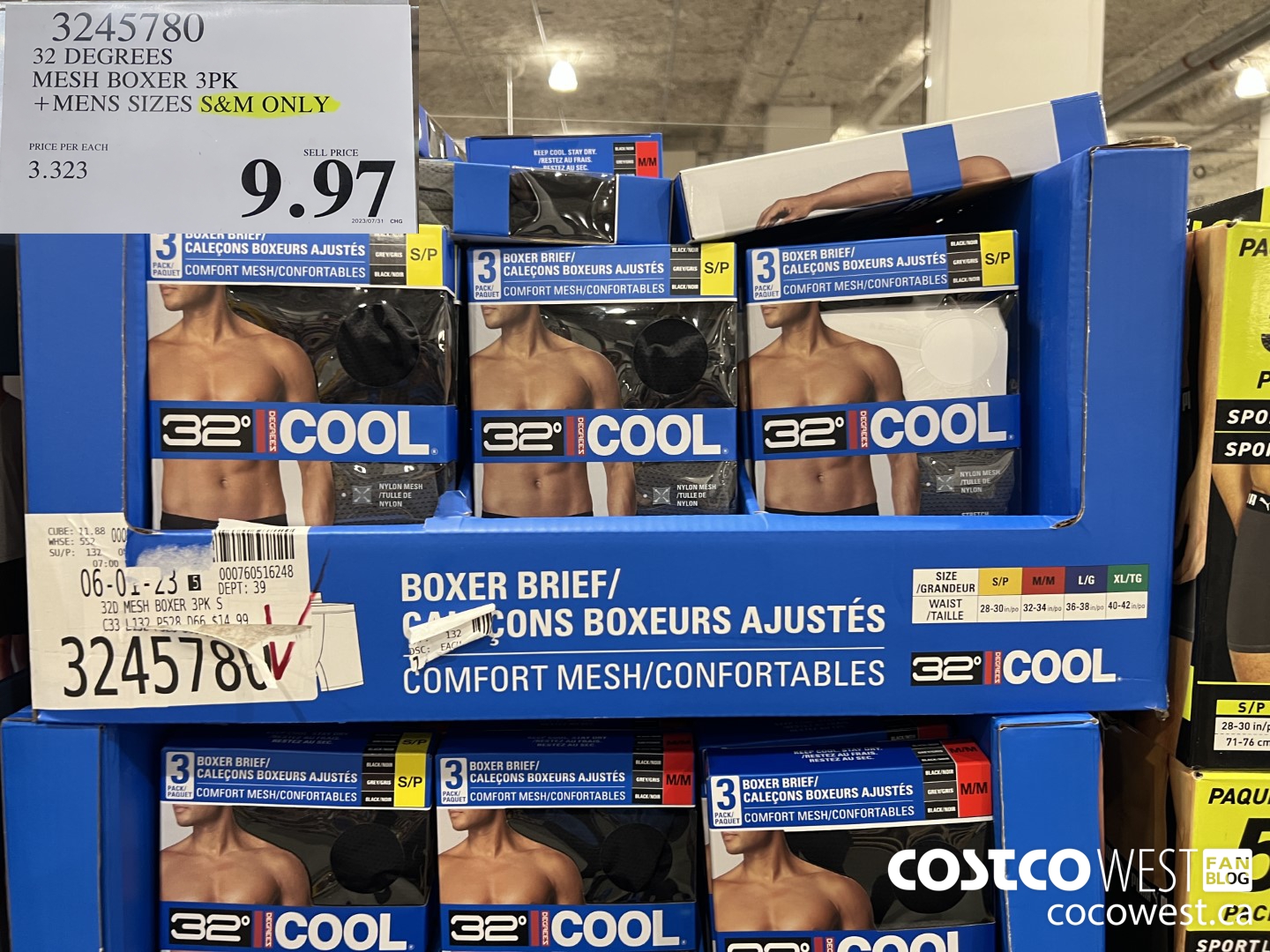 3245780 32 DEGREES MESH BOXER 3PK MENS SIZES S&M ONLY $9.97