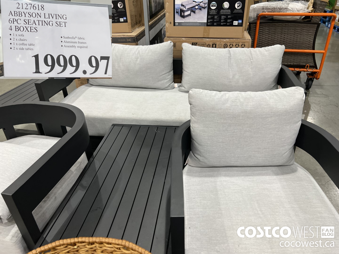 2127618 ABBYSON LIVING 6PC SEATING SET 4 BOXES $1999.97