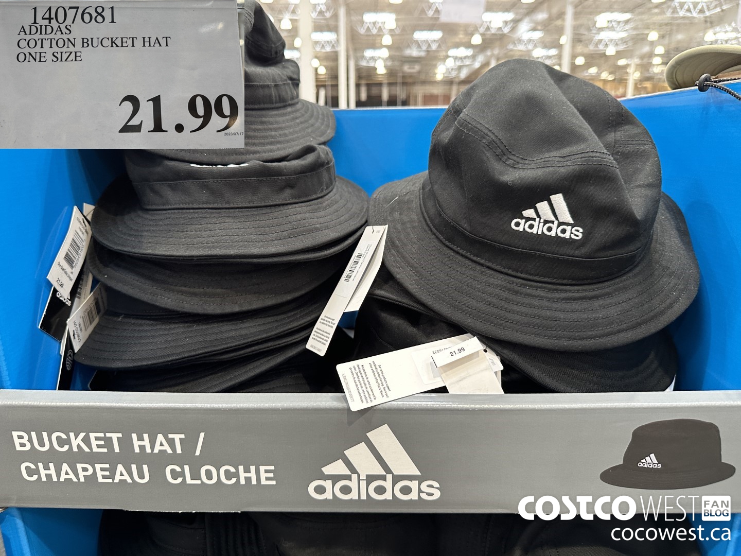 1407681 ADIDAS COTTON BUCKET HAT ONE SIZE $21.99