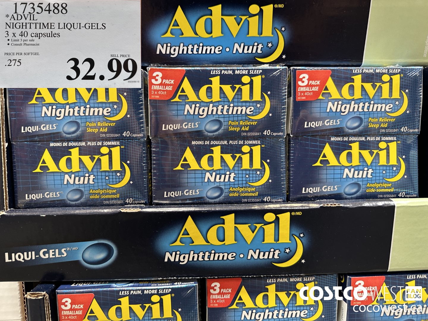 1735488 ADVIL NIGHTTIME LIQUI-GELS 3 X 40 CAPSULES $32.99