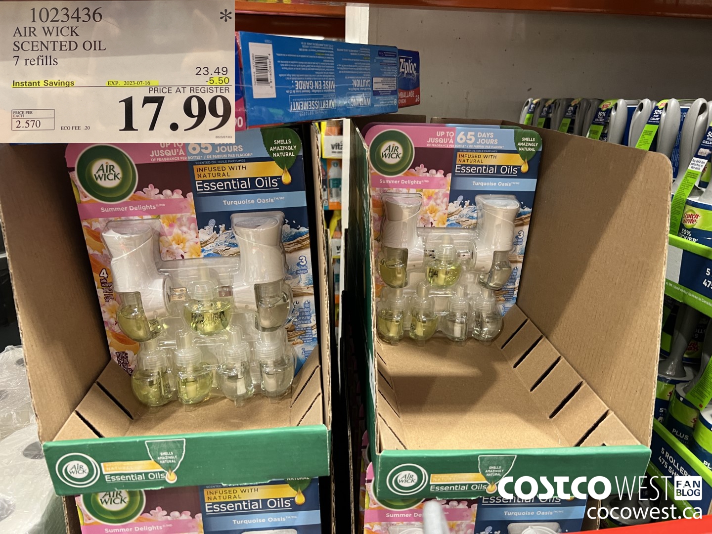 1023436 AIR WICK SCENTED OIL 7 refills ($5.50 INSTANT SAVINGS EXPIRES ON 2023-07-16) $17.99