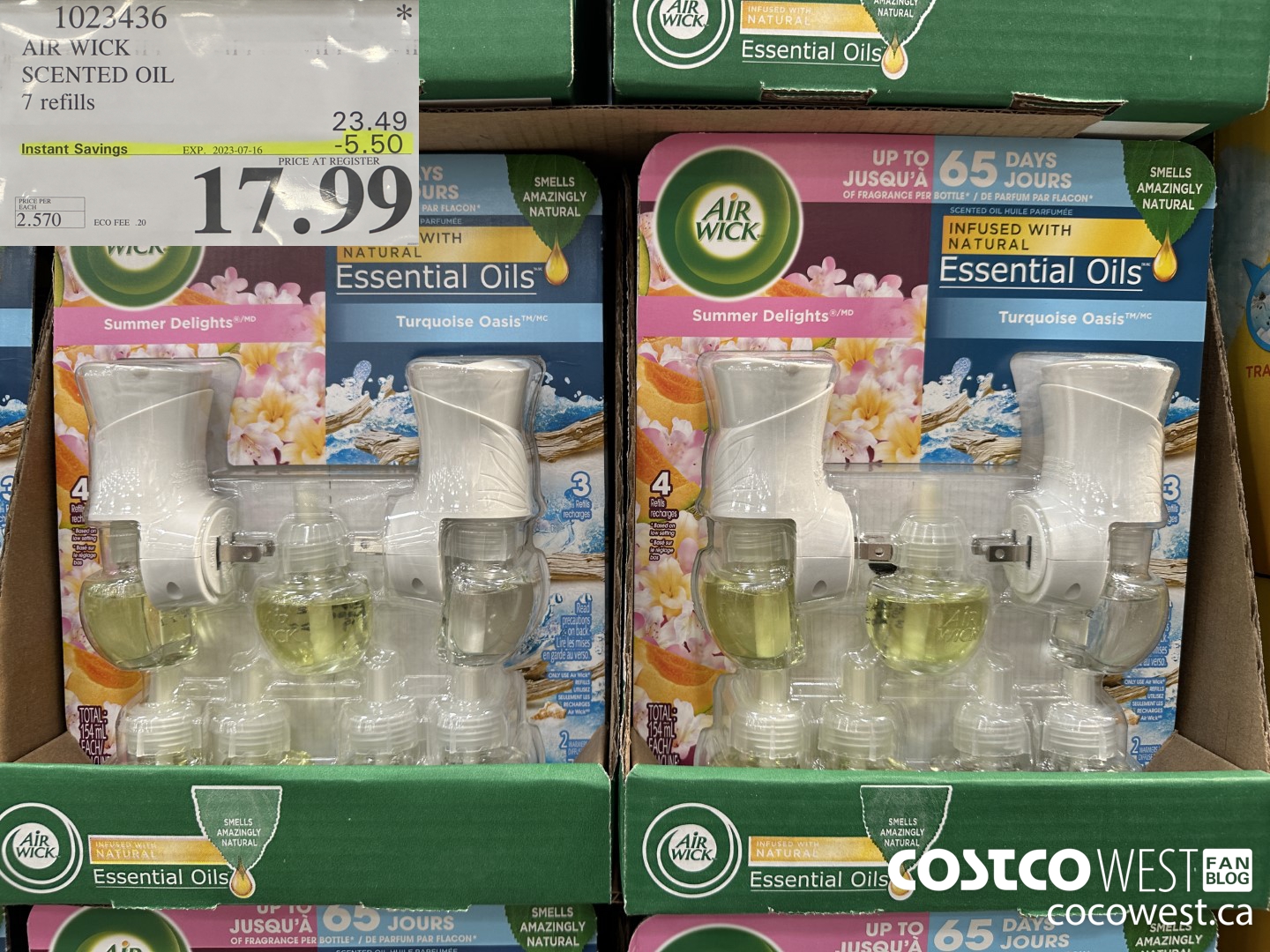 1023436 AIR WICK SCENTED OIL 7 refills ($5.50 INSTANT SAVINGS EXPIRES ON 2023-07-16) $17.99