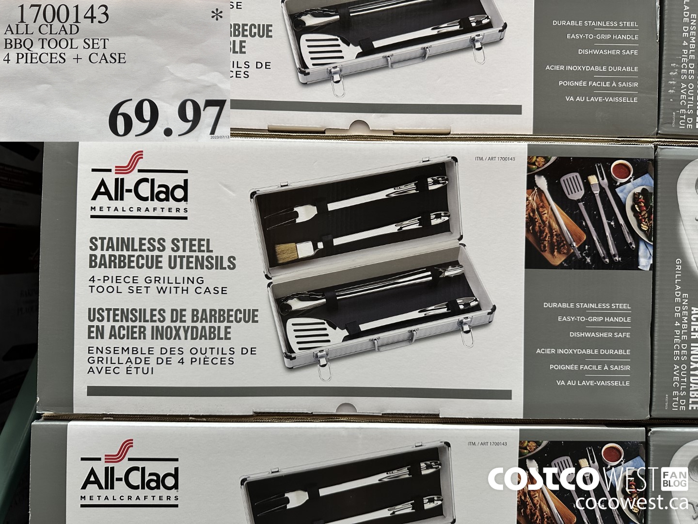 1700143 ALL CLAD BBQ TOOL SET 4 PIECES + CASE $69.97
