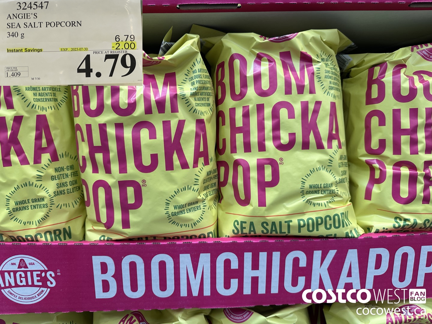 324547 ANGIE'S SEA SALT POPCORN 340 G ($2.00 INSTANT SAVINGS EXPIRES ON 2023-07-30) $4.79