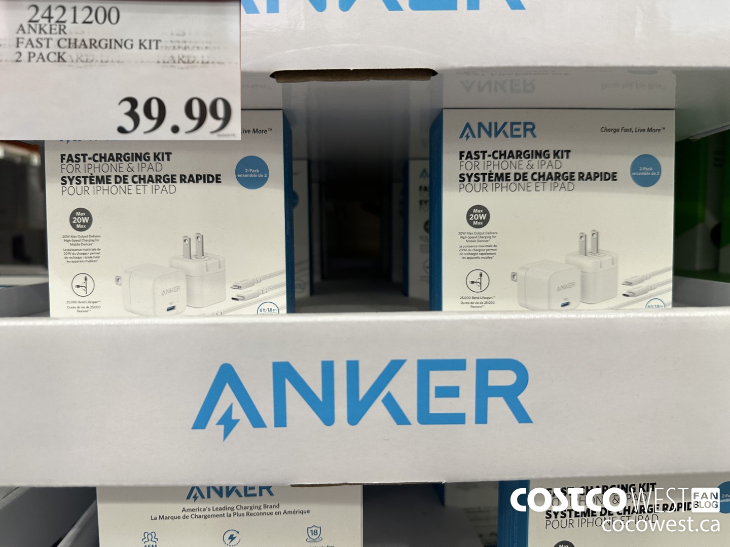 2421200 ANKER FAST CHARGING KIT 2 PACK $39.99