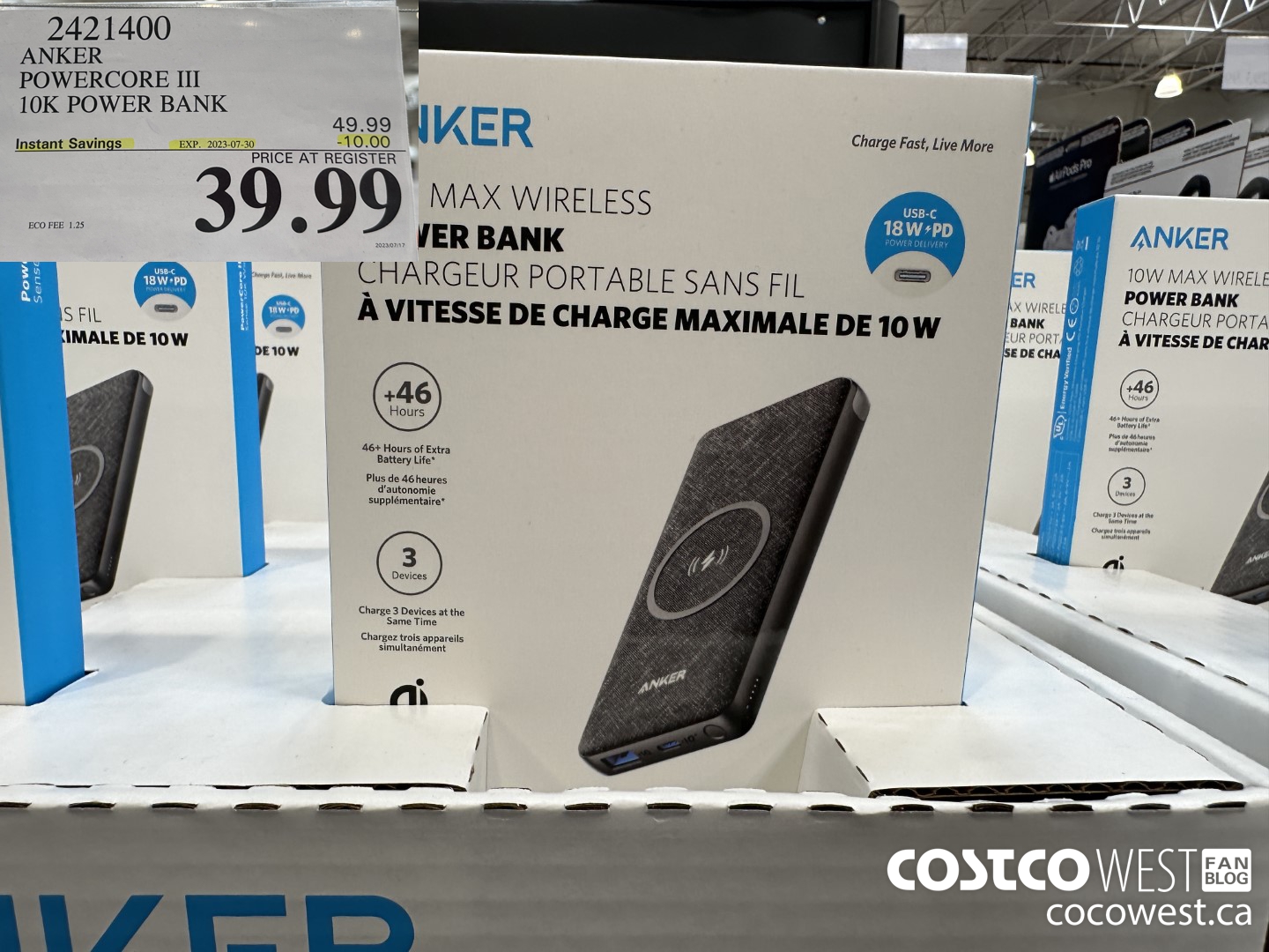 2421400 ANKER POWERCORE III 10K POWER BANK ($10.00 INSTANT SAVINGS EXPIRES ON 2023-07-30) $39.99