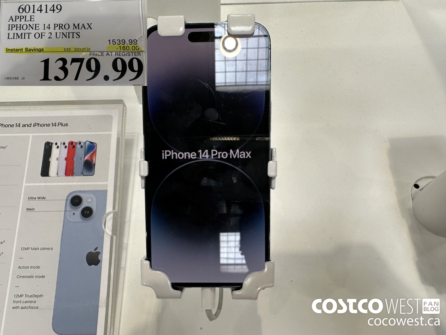 6014149 APPLE IPHONE 14 PRO MAX ($160.00 INSTANT SAVINGS EXPIRES ON 2023-07-23) $1379.99