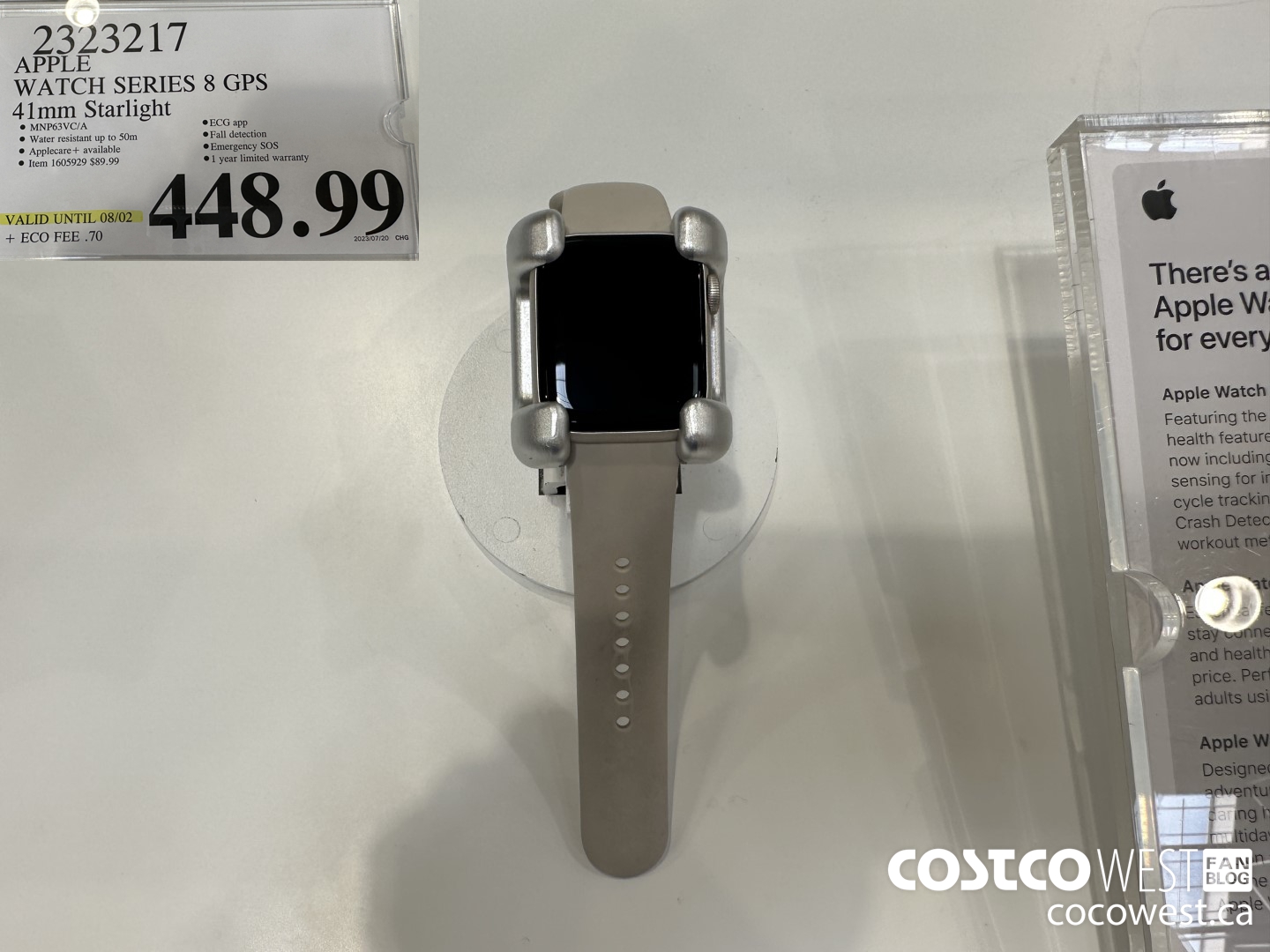 2323217 APPLE WATCH 8 41MM GPS STARLIGHT MNP63VC/A (EXPIRES ON 2023-08-02) $448.99