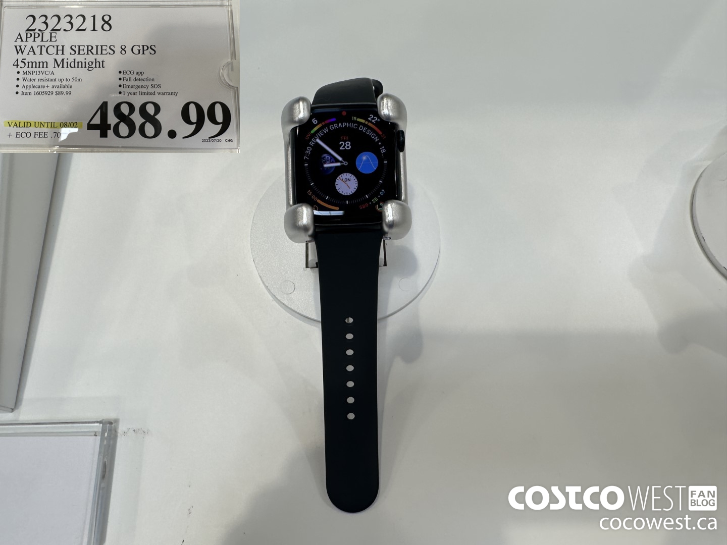 2323218 APPLE WATCH 8 45MM GPS MIDNIGHT MNP13VC/A (EXPIRES ON 2023-08-02) $488.99