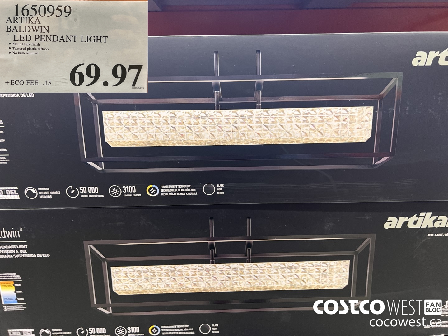 1650959 ARTIKA BALDWIN LED PENDANT LIGHT $69.97