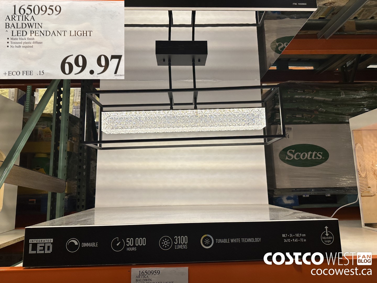 1650959 ARTIKA BALDWIN LED PENDANT LIGHT $69.97