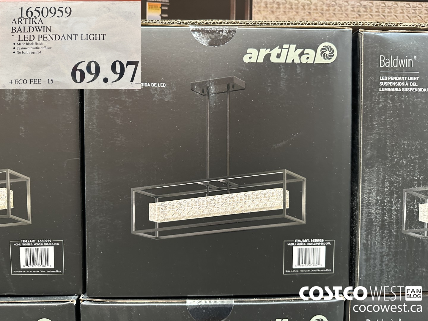 1650959 ARTIKA BALDWIN LED PENDANT LIGHT $69.97