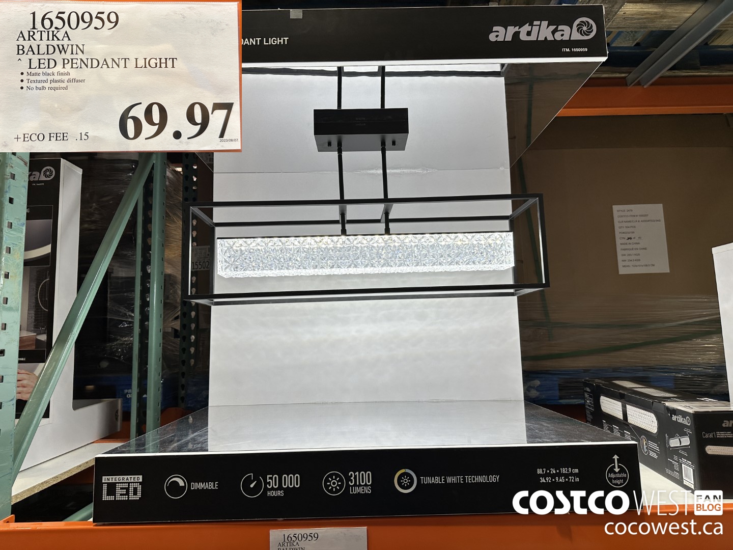 1650959 ARTIKA BALDWIN LED PENDANT LIGHT $69.97