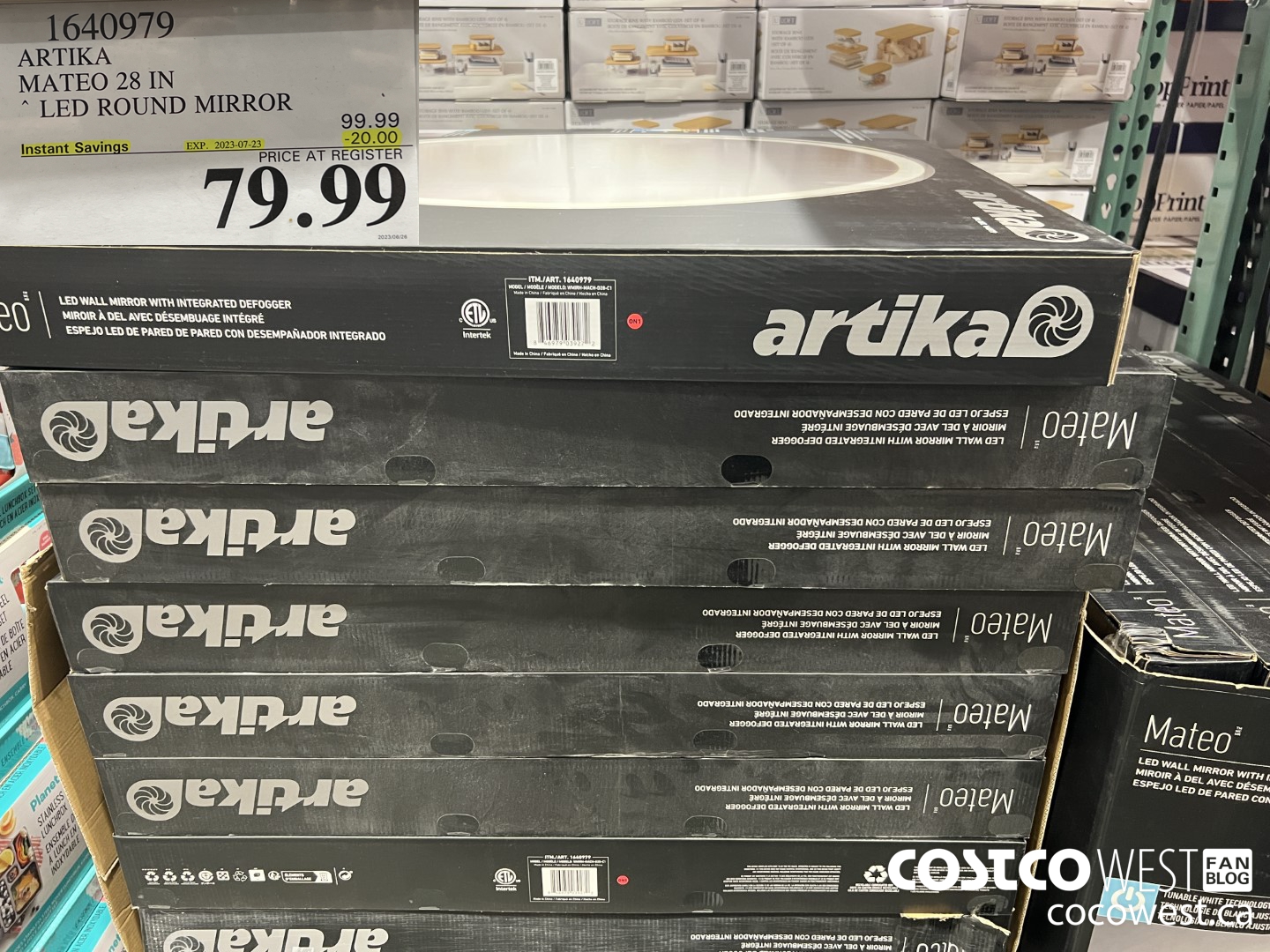 1640979 ARTIKA MATEO 28 IN LED ROUND MIRROR ($20.00 INSTANT SAVINGS EXPIRES ON 2023-07-23) $79.99