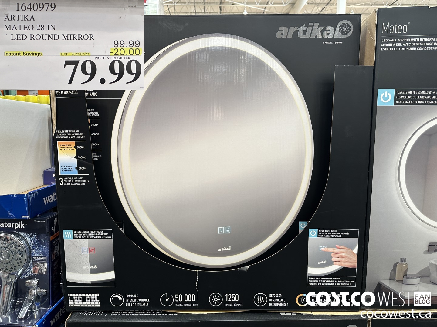 1640979 ARTIKA MATEO 28 IN LED ROUND MIRROR ($20.00 INSTANT SAVINGS EXPIRES ON 2023-07-23) $79.99