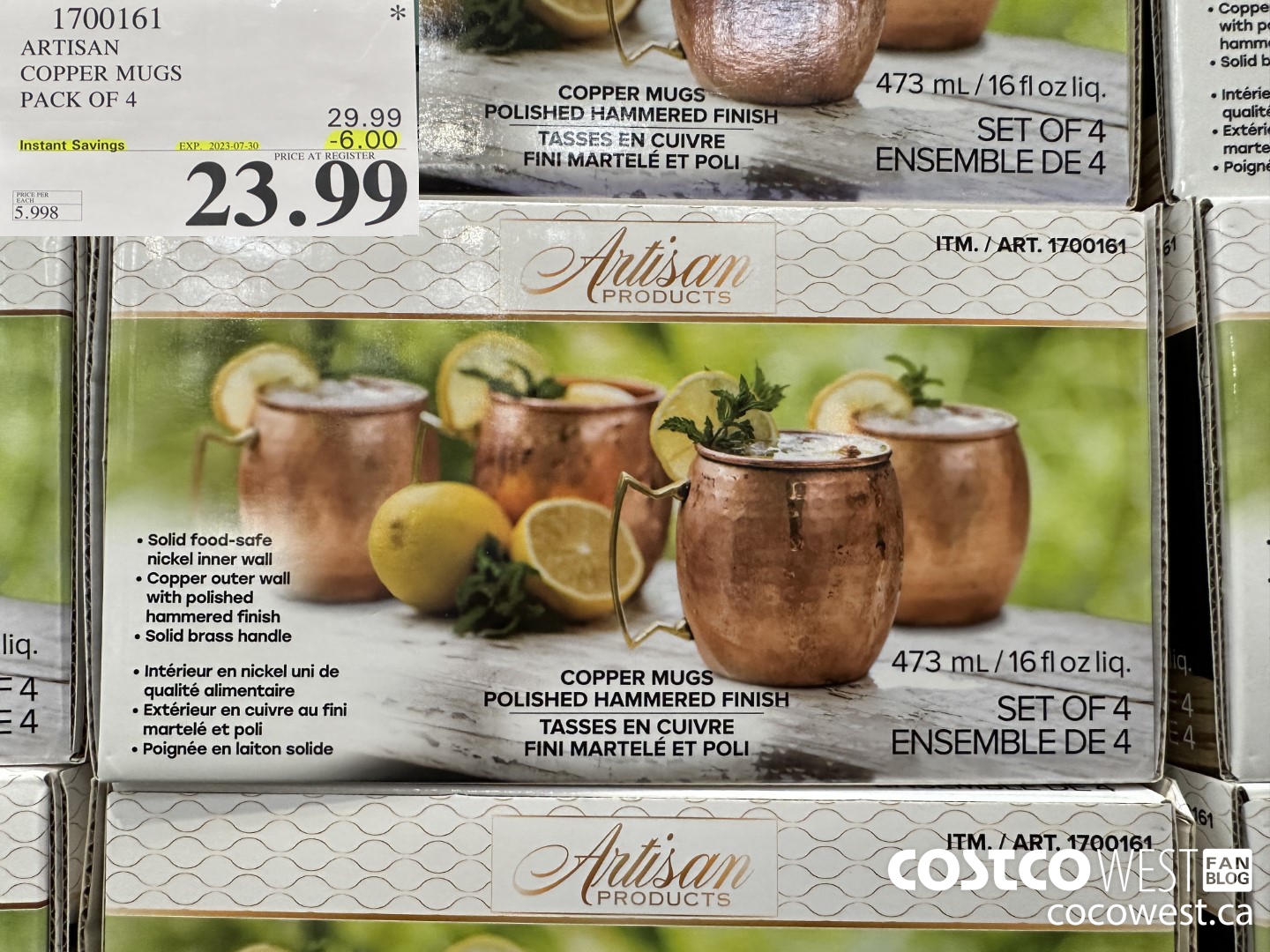 1700161 ARTISAN COPPER MUGS PACK OF 4 ($6.00 INSTANT SAVINGS EXPIRES ON 2023-07-30) $23.99