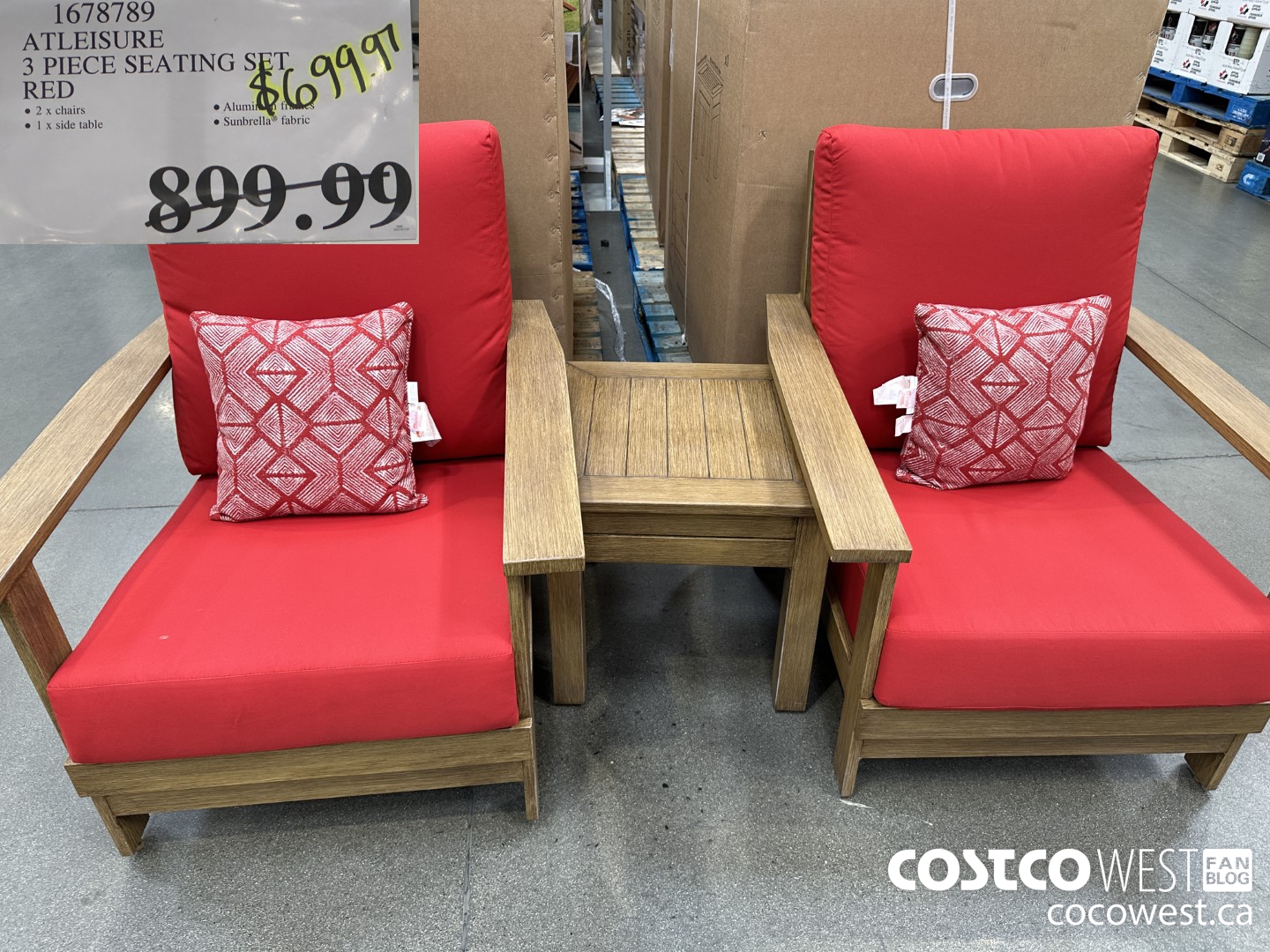 1678789 ATLEISURE 3 PIECE SEATING SET RED $699.97