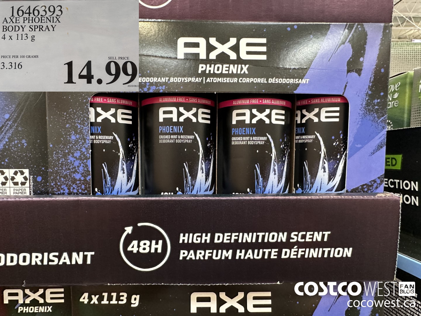 1646393 AXE PHOENIX BODY SPRAY 4 X 113 G $14.99