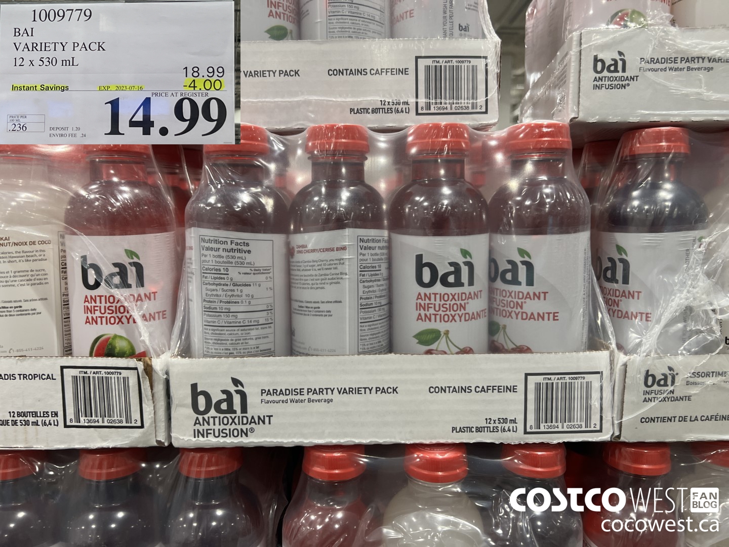 1009779 BAI VARIETY PACK 12 X 530 ML ($4.00 INSTANT SAVINGS EXPIRES ON 2023-07-16) $14.99