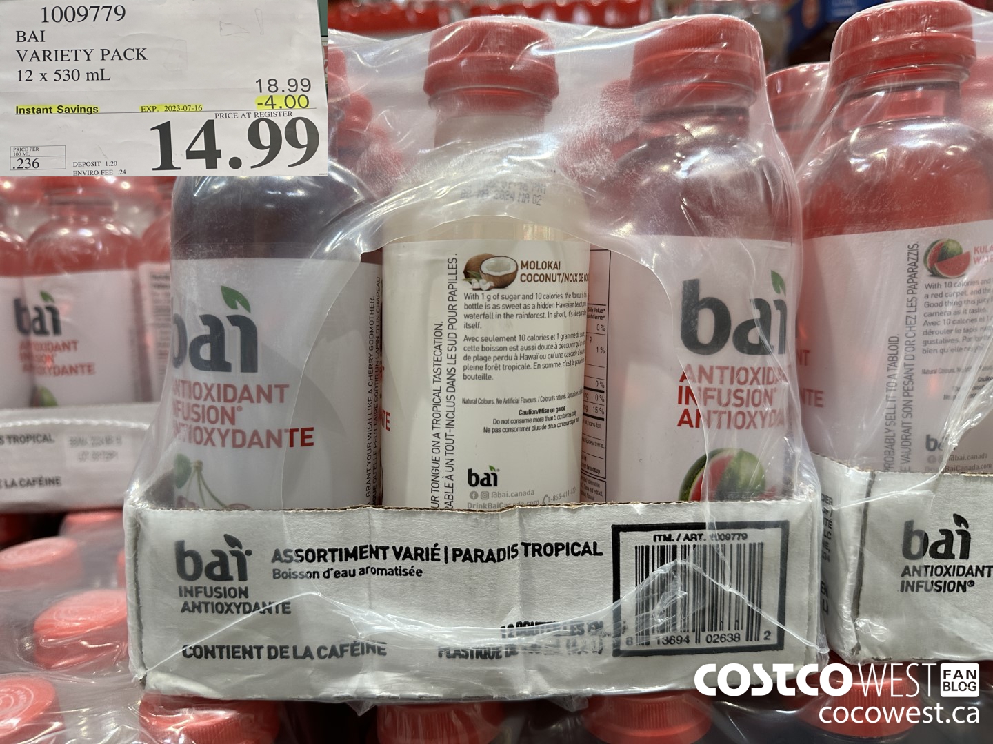 1009779 BAI VARIETY PACK 12 X 530 ML ($4.00 INSTANT SAVINGS EXPIRES ON 2023-07-16) $14.99