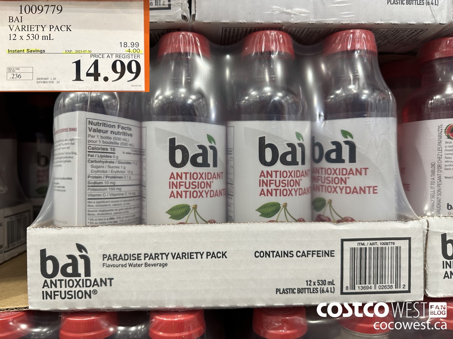 1009779 BAI VARIETY PACK 12 X 530 ML ($4.00 INSTANT SAVINGS EXPIRES ON 2023-07-30) $14.99