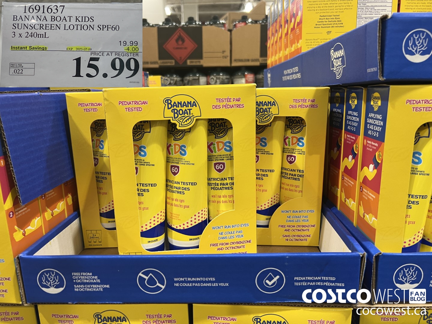 1691637 BANANA BOAT KIDS SUNSCREEN LOTION SPF60 3 x 240mL ($4.00 INSTANT SAVINGS EXPIRES ON 2023-07-09) $15.99