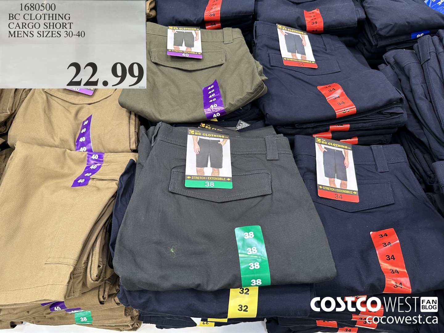 1680500 BC CLOTHING CARGO SHORT MENS SIZES 30-40 $22.99