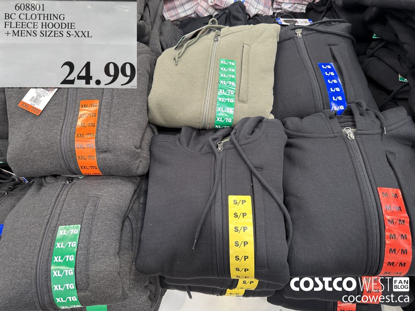 608801 BC CLOTHING FLEECE HOODIE MENS SIZES S-XXL  $24.99