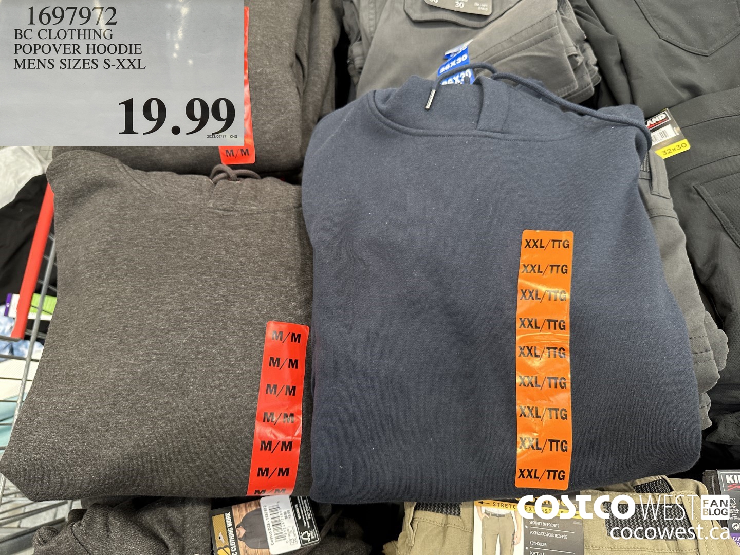 1697972 BC CLOTHING POPOVER HOODIE MENS SIZES S-XXL $19.99