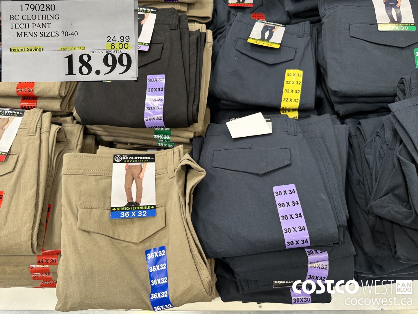 1790280 BC CLOTHING TECH PANT MENS SIZES 30-40 ($6.00 INSTANT SAVINGS EXPIRES ON 2023-07-23) $18.99