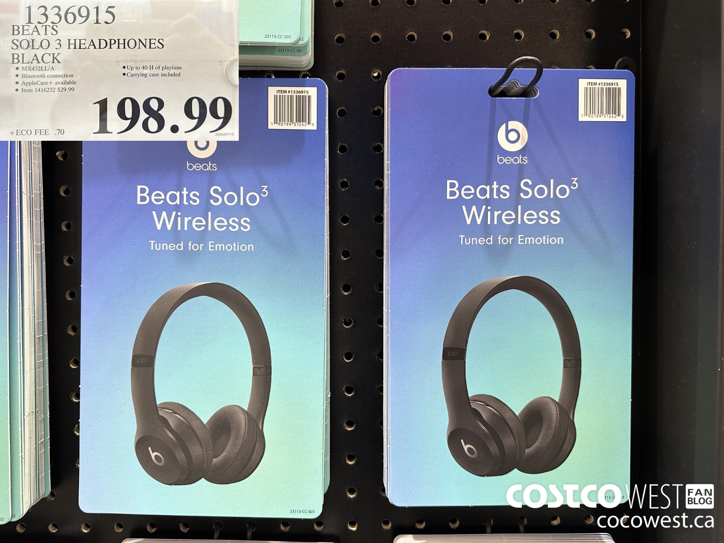 1336915 BEATS SOLO 3 WIRELESS HEADPHONES BLACK $198.99