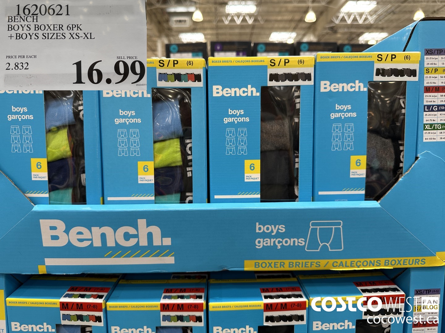 1620621 BENCH BOYS BOXER 6PK BOYS SIZES XS-XL $16.99