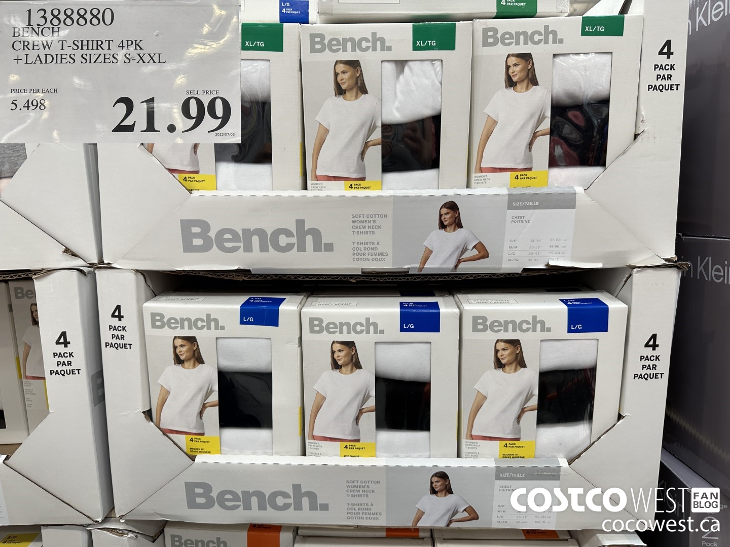 1388880 BENCH CREW TSHIRT 4PK LADIES SIZES S-XXL $21.99