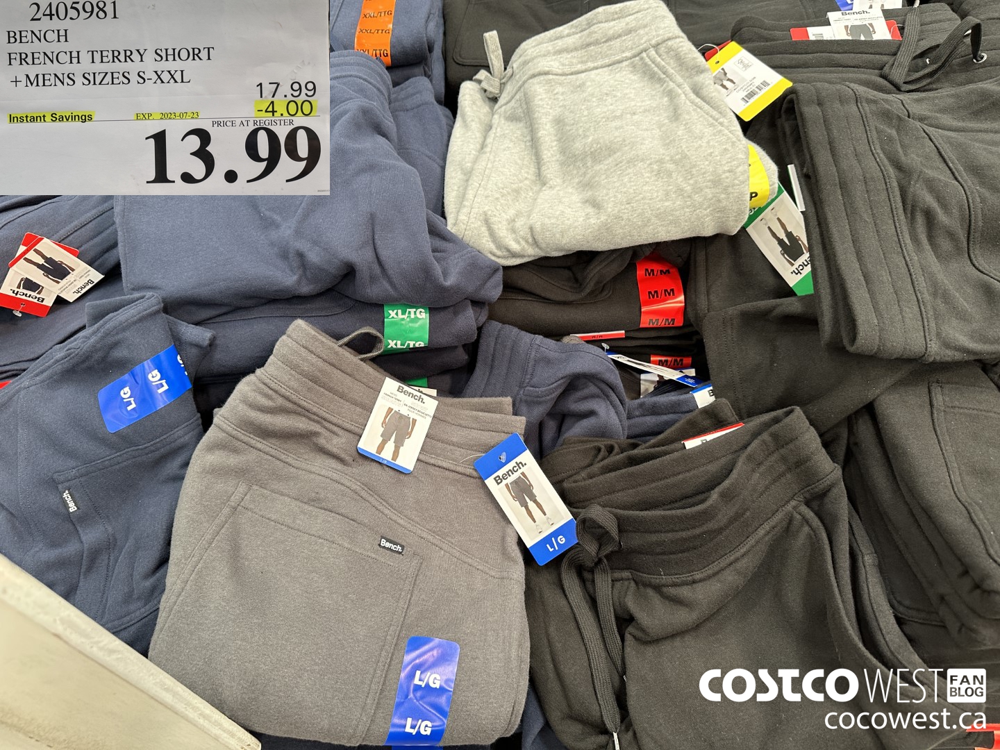 2405981 BENCH FRENCH TERRY SHORT MENS SIZES S-XXL ($4.00 INSTANT SAVINGS EXPIRES ON 2023-07-23) $13.99