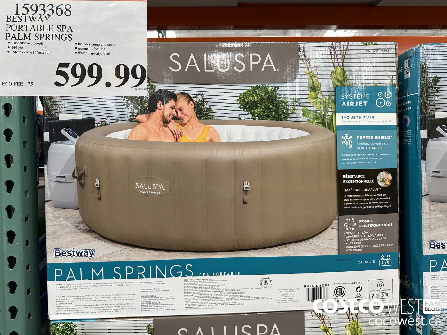 1593368 BESTWAY PORTABLE SPA PALM SPRINGS $599.99