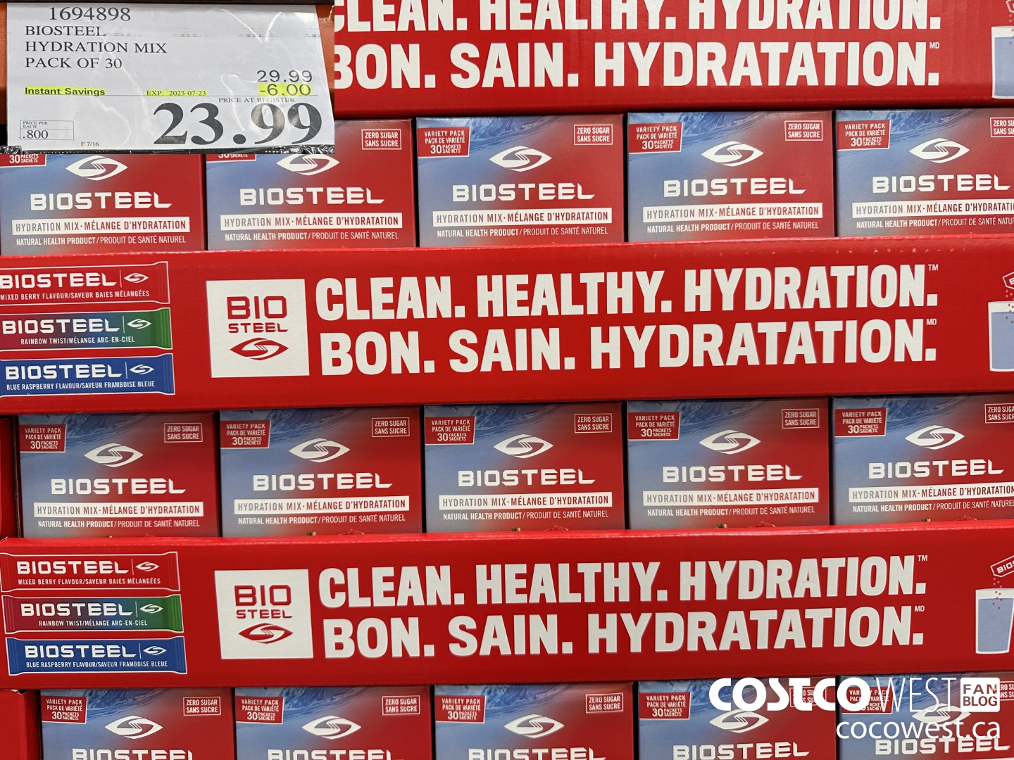 1694898 BIOSTEEL HYDRATION MIX PACK OF 30 ($6.00 INSTANT SAVINGS EXPIRES ON 2023-07-23) $23.99