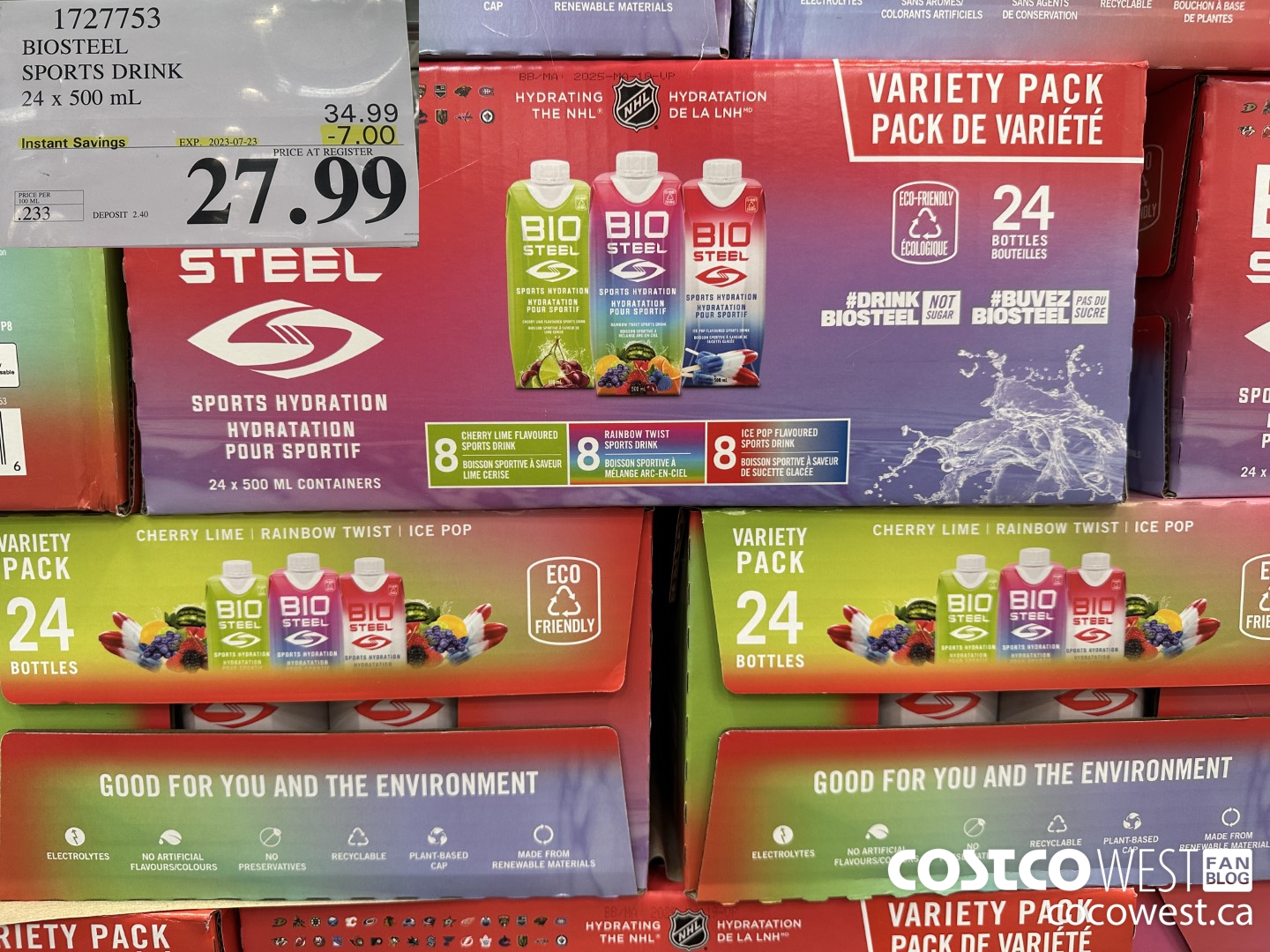 1727753 BIOSTEEL SPORTS DRINK 24 X 500 ML ($7.00 INSTANT SAVINGS EXPIRES ON 2023-07-23) $27.99