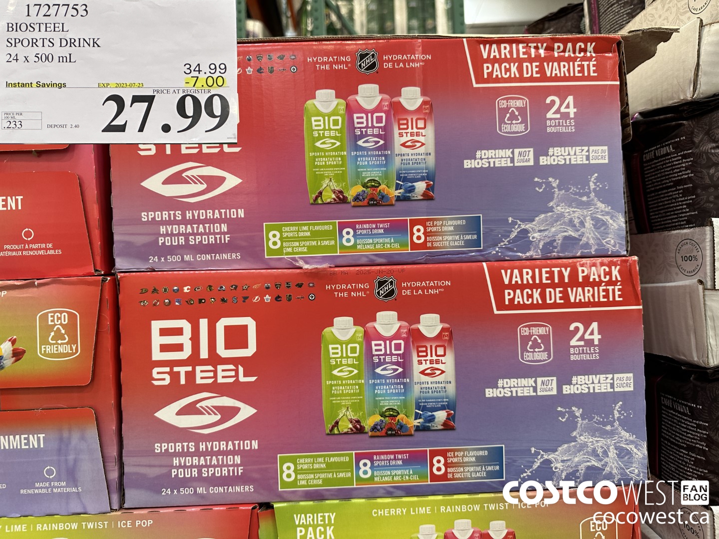 1727753 BIOSTEEL SPORTS DRINK 24 X 500 ML ($7.00 INSTANT SAVINGS EXPIRES ON 2023-07-23) $27.99