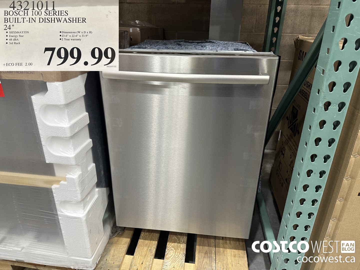 4321011 BOSCH 100 SERIES BUILT-IN DISHWASHER 24