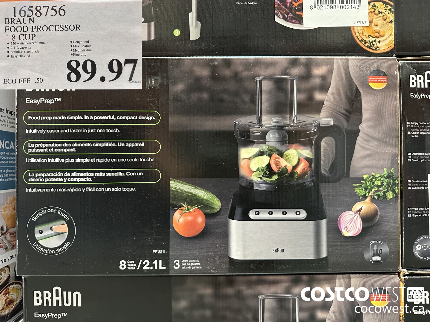 1658756 BRAUN 8 CUP FOOD PROCESSOR $89.97