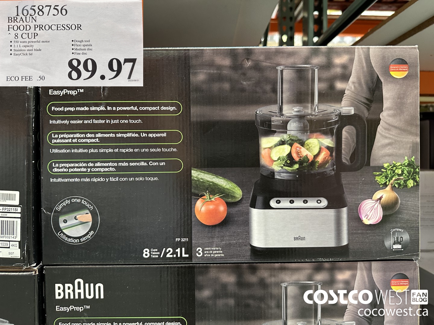 1658756 BRAUN 8 CUP FOOD PROCESSOR $89.97