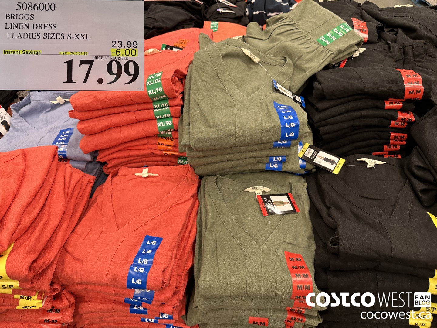 5086000 BRIGGS LINEN DRESS LADIES SIZES S-XXL  ($6.00 INSTANT SAVINGS EXPIRES ON 2023-07-16) $17.99