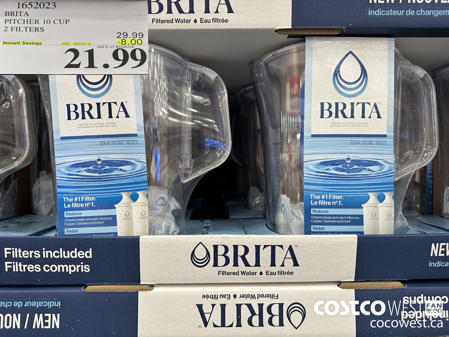 1652023 BRITA PITCHER 10 CUP 2 FILTERS ($8.00 INSTANT SAVINGS EXPIRES ON 2023-07-23) $21.99