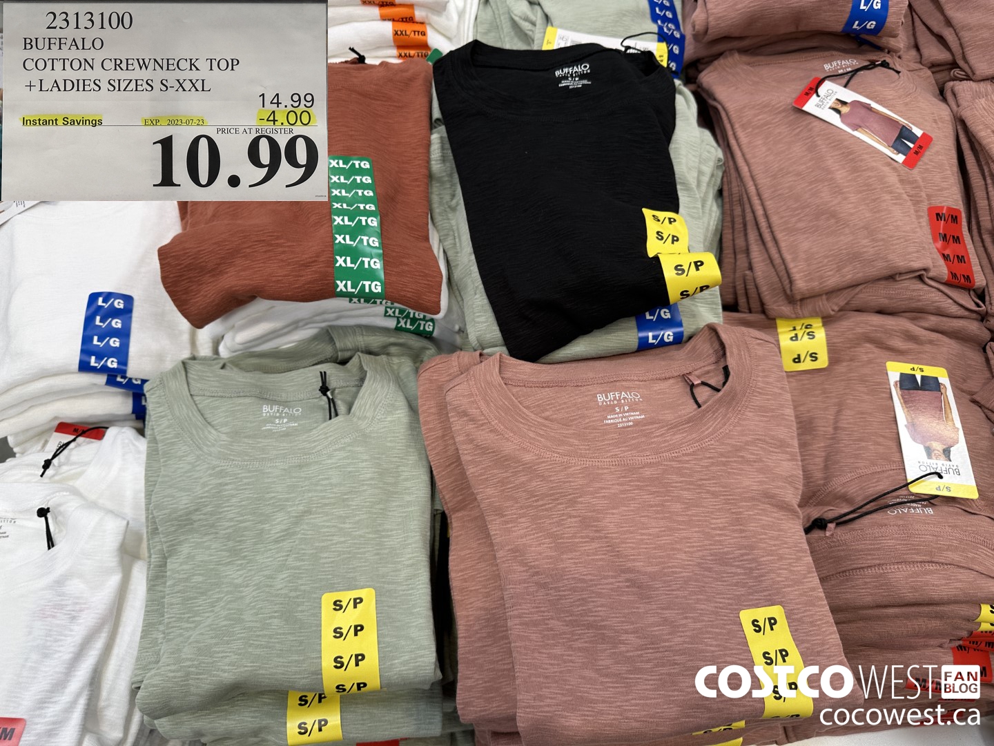 2313100 BUFFALO COTTON CREWNECK TOP LADIES SIZES S-XXL ($4.00 INSTANT SAVINGS EXPIRES ON 2023-07-23) $10.99